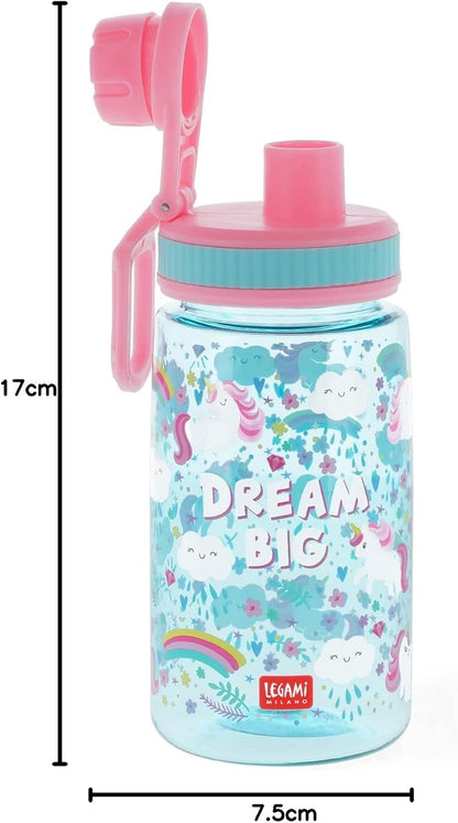 Legami - Borraccia per bambini, Leggera, Chiusura ermetica, Senza BPA, 400 ml, Tema