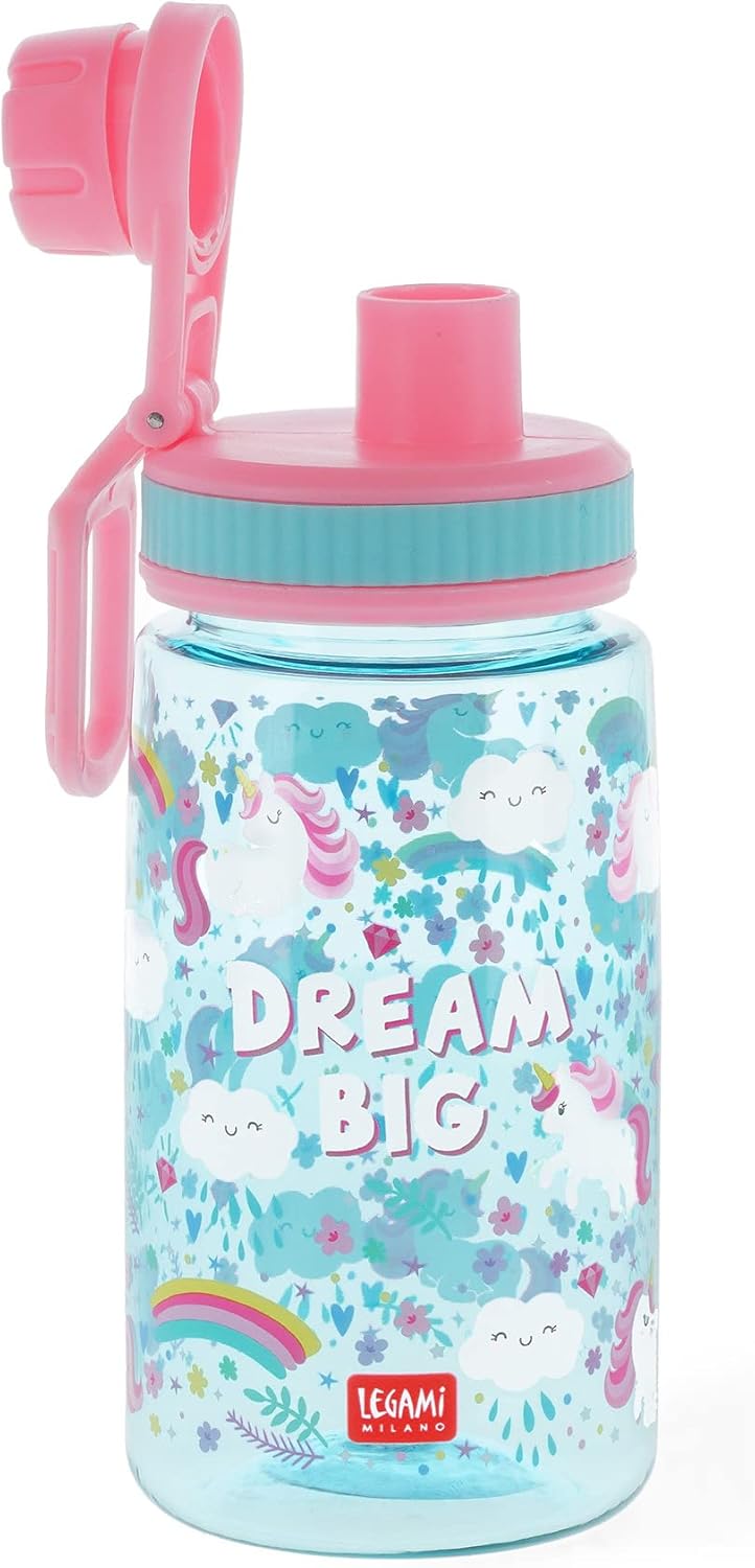 Legami - Borraccia per bambini, Leggera, Chiusura ermetica, Senza BPA, 400 ml, Tema
