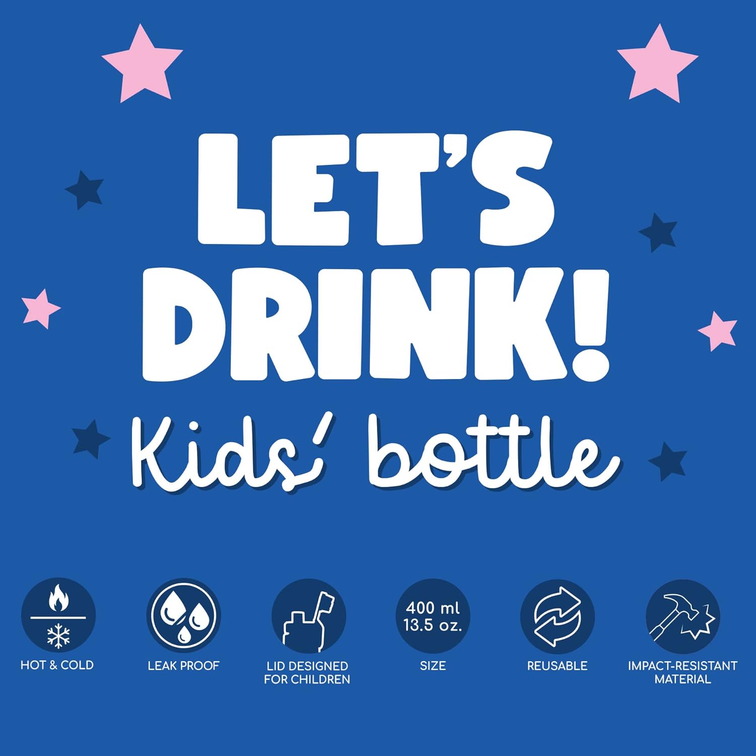 Legami - Borraccia per bambini, Leggera, Chiusura ermetica, Senza BPA, 400 ml, Tema