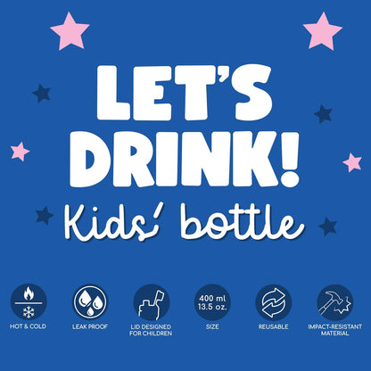Legami - Borraccia per bambini, Leggera, Chiusura ermetica, Senza BPA, 400 ml, Tema