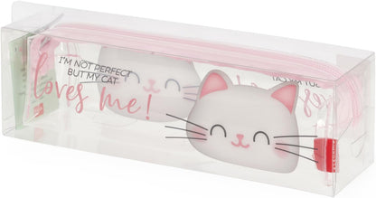 Legami - Transparent Pencil Case, Zip, Pen Holder, Capacient, 19.5x5.5 cm, Kitty Theme, Kitty, Unica, Kitty File