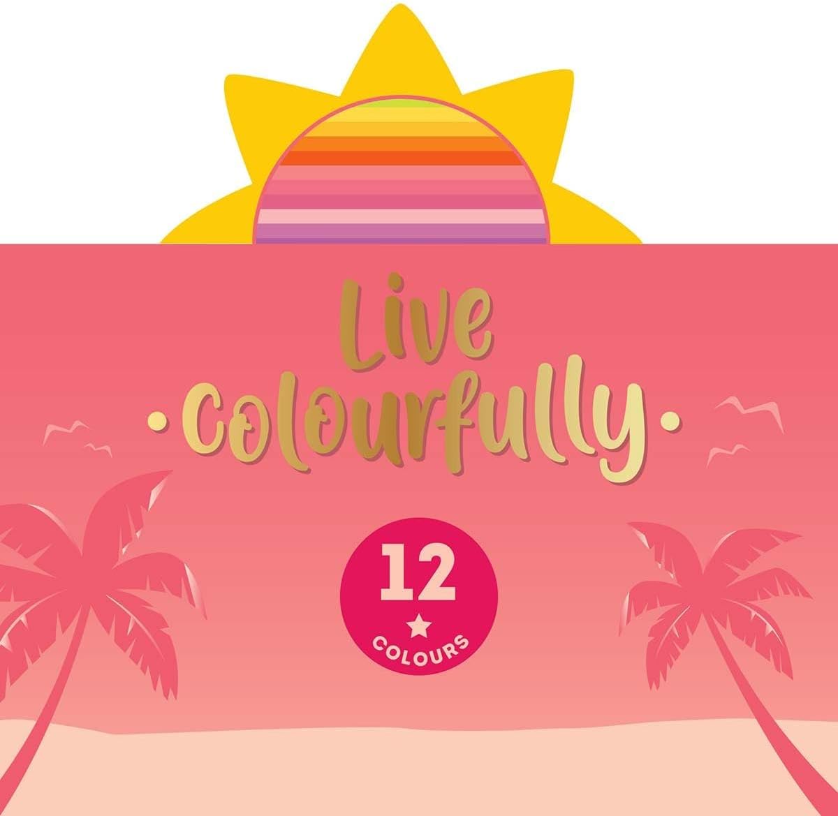 Legami - Set of 12 Coloured Pencils, Soft and Durable Lead, Excellent Temperability, Case Included, 0.2 x 6 inches, Sunset Palette