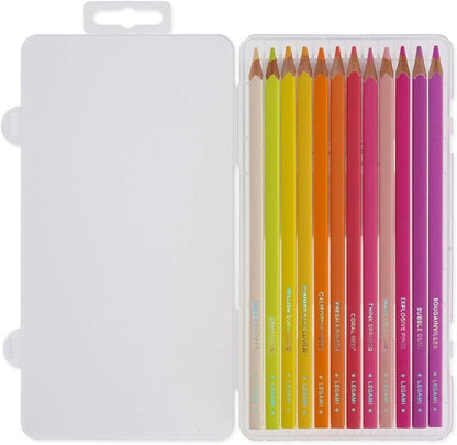 Legami - Set of 12 Coloured Pencils, Soft and Durable Lead, Excellent Temperability, Case Included, 0.2 x 6 inches, Sunset Palette