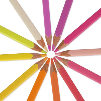 Legami - Set of 12 Coloured Pencils, Soft and Durable Lead, Excellent Temperability, Case Included, 0.2 x 6 inches, Sunset Palette