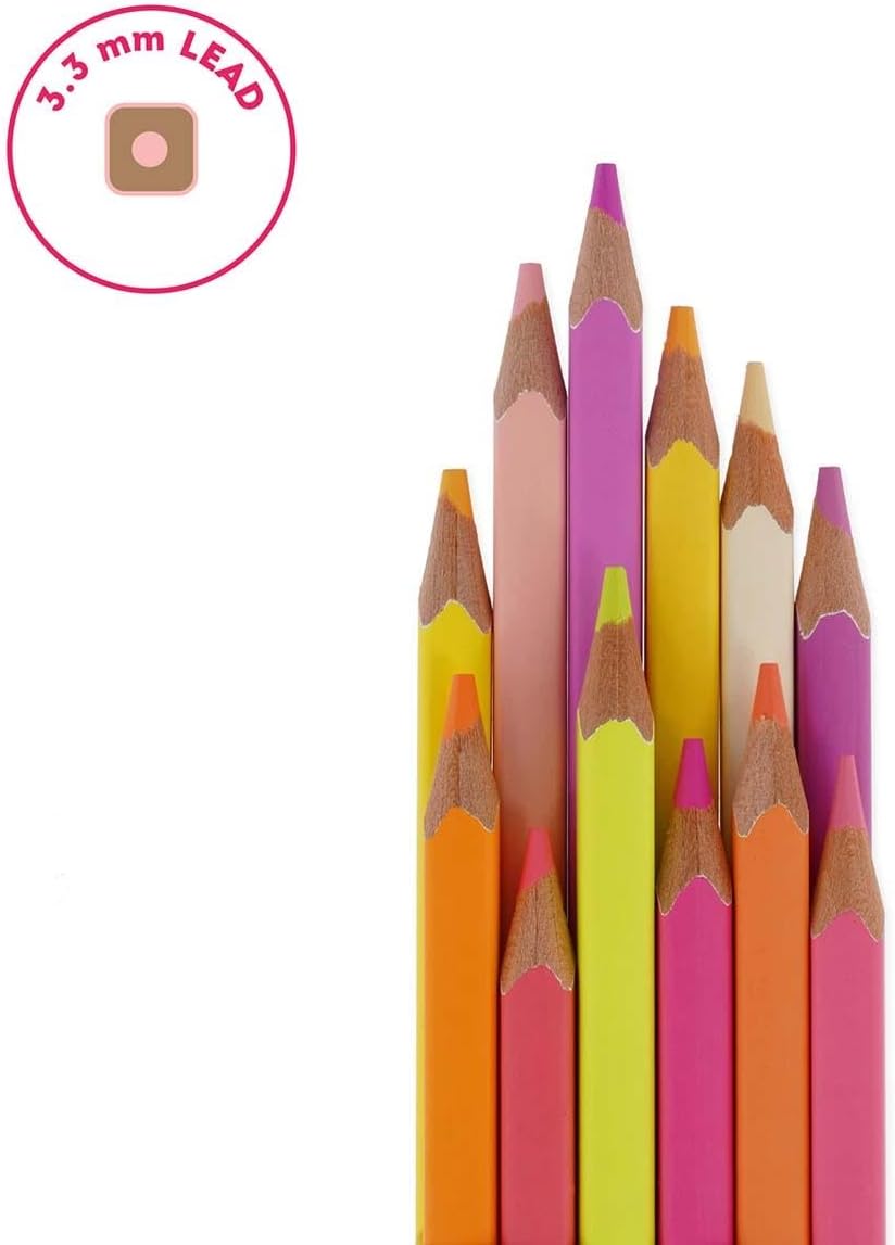 Legami - Set of 12 Coloured Pencils, Soft and Durable Lead, Excellent Temperability, Case Included, 0.2 x 6 inches, Sunset Palette