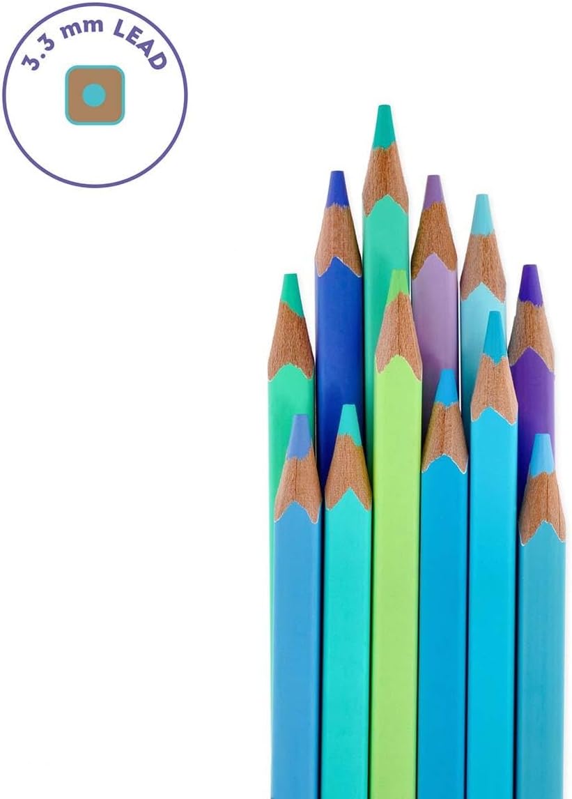 Legami - Juego de 12 lápices de colores, Mina suave y resistente, excelente temperatura, estuche incluido, 0,6 x 15,2 cm, Ocean Palette