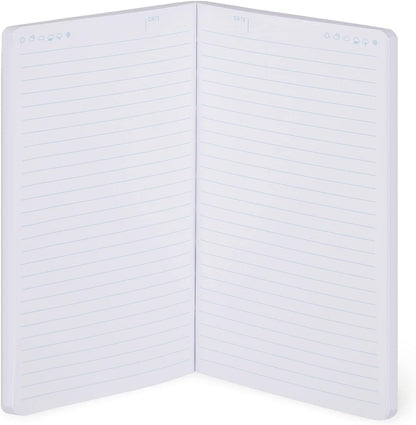 Legami - Cuaderno de rayas mediano, 164 páginas, bolsillo final, últimas 24 páginas desmontables, elástico de cierre, esquinas redondeadas, papel certificado FSC®, 13 x 21 cm, tema