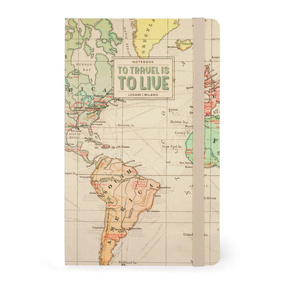 Legami - Cuaderno de rayas mediano, 164 páginas, bolsillo final, últimas 24 páginas desmontables, elástico de cierre, esquinas redondeadas, papel certificado FSC®, 13 x 21 cm, tema