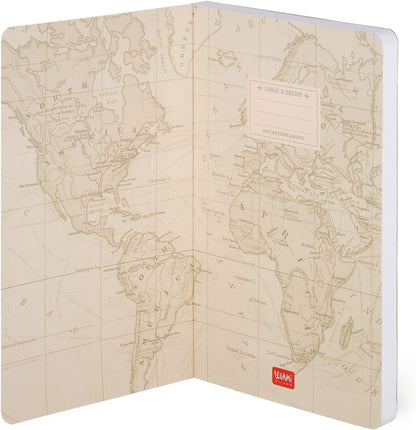 Legami - Cuaderno de rayas mediano, 164 páginas, bolsillo final, últimas 24 páginas desmontables, elástico de cierre, esquinas redondeadas, papel certificado FSC®, 13 x 21 cm, tema
