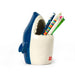 Legami Desk Friends Ceramic Pen Holder, 12.5 x 7.5 cm, Shark Theme, for Desk, Hand Painted