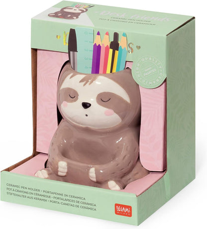 Legami - Portalápices de cerámica, diseño de amigos de escritorio, pintado a mano, ideal como regalo