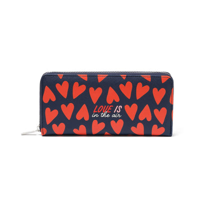 LEGAMI Women's, Wallet, 20x10 cm, Heart Theme, with 3 Compartments, 12 Card, 2 Larger Banknotes Pockets and a Zip Coin Purse