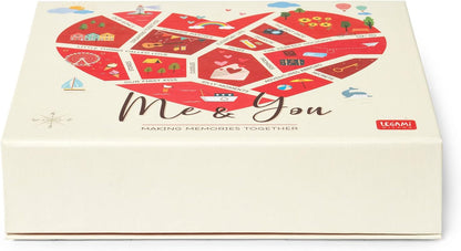 Legami - Keepsake Box, Every Moment Counts, 16.5x4.3cm, Durable Cardboard Casket, Contains an Accordion Folded Album, Magnetic Closure, for Photos (9x11cm) and Small Items