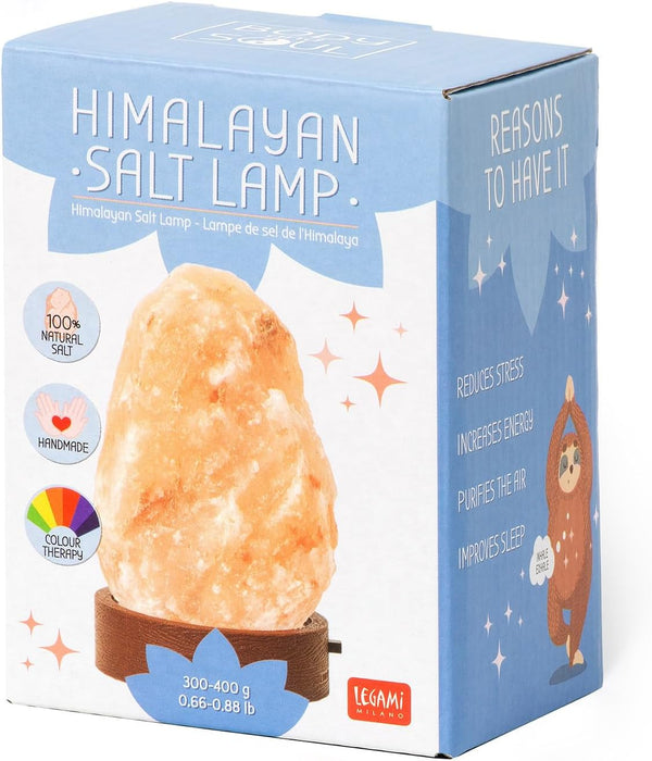 Legami - Himalayan Salt Lamp, Mini, Ø 7 cm, 300/400 g, Chromotherapy, Natural Shape, Luminous Effect, Batteries Not Included, Handmade