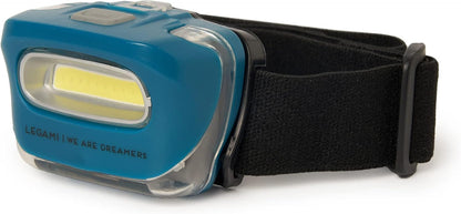 Legami HEL0001 LED Headlamp, SOS Headlamp, 3 Lighting Modes, Strong (100 Lumens), Eco (30 Lumens) and SOS (Flashing), Visibility up to 12m, Autonomy 10h, 3 Batteries Included