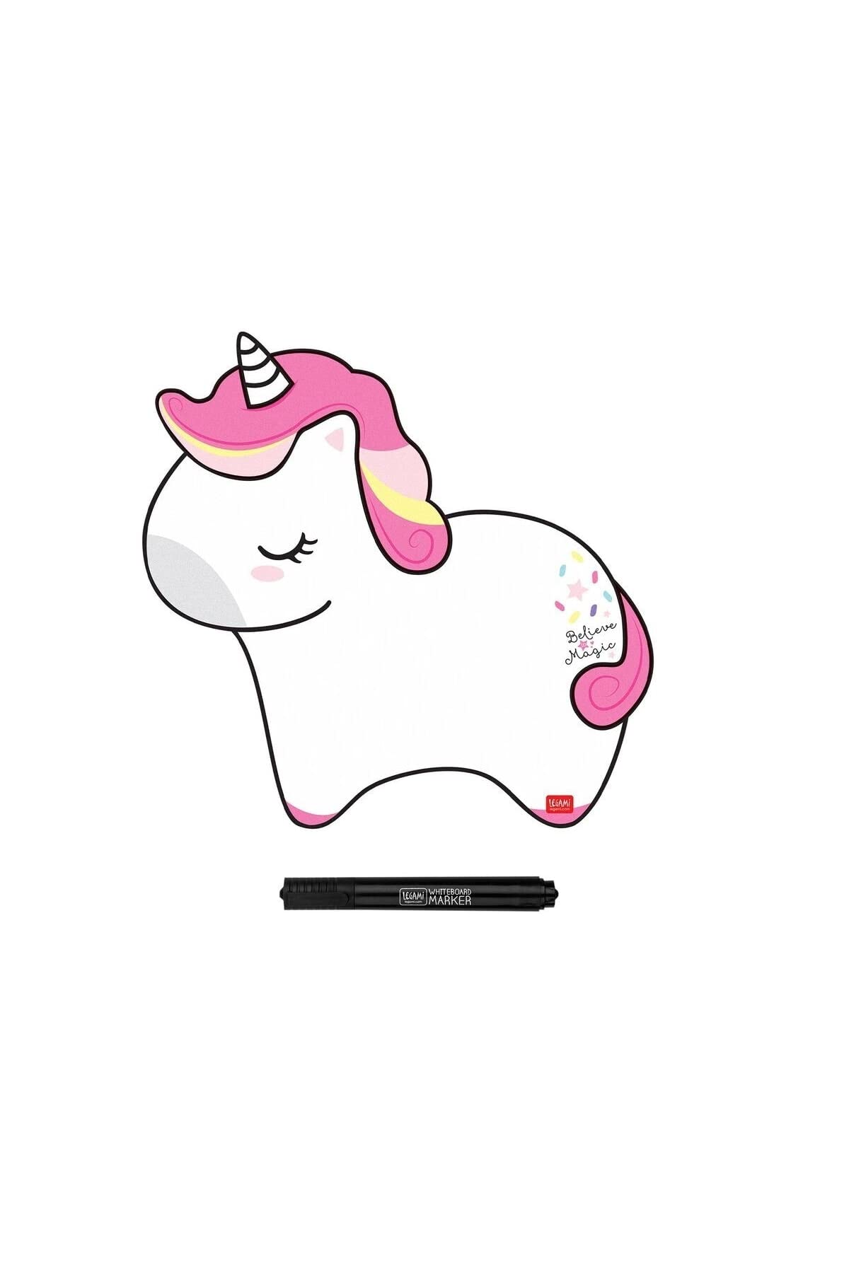 Legami - Magnetic Lavender, Pen with Felt for Erasing and Magnet on Hood, Belive in Magic, Unicorn Theme