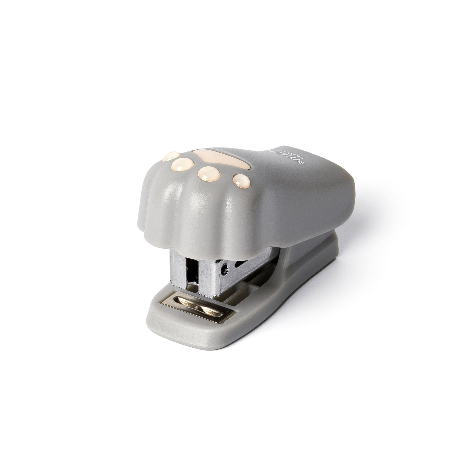 Legami - Meow Mini Stapler, 3.2 x 4.5 cm, Plastic, Kitty Theme, Embedded Staple Remover on The Back, 1000 Metal Staples Included
