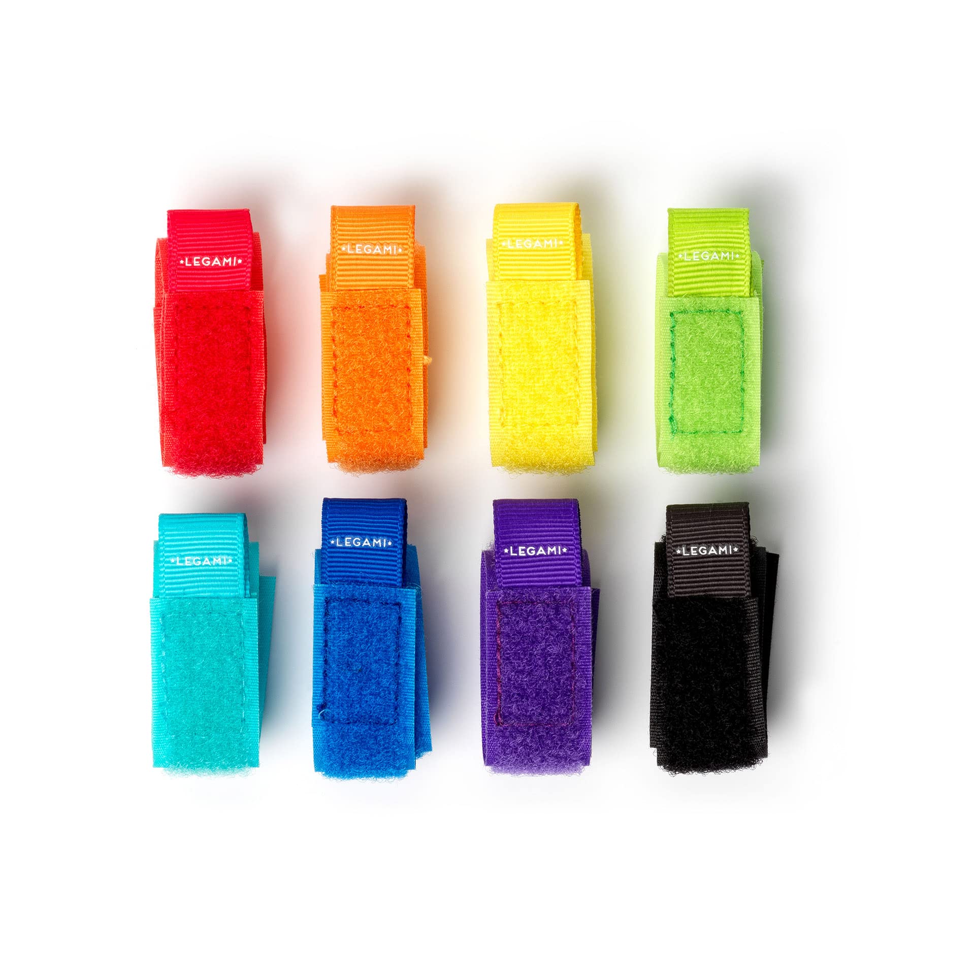 Legami - Set of 8 Coloured Cable Ties with Velcro Fastener Reusable 18 x 2 cm