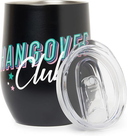 Legami - Thermal Glass 325 Ml, Hot&Cold, Ø 9 cm, Double Layer Stainless Steel and Plastic, Hangover Theme, Reusable, Airtight Cap with Straw Hole, Lightweight, Resistant
