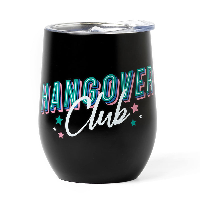 Legami - Thermal Glass 325 Ml, Hot&Cold, Ø 9 cm, Double Layer Stainless Steel and Plastic, Hangover Theme, Reusable, Airtight Cap with Straw Hole, Lightweight, Resistant