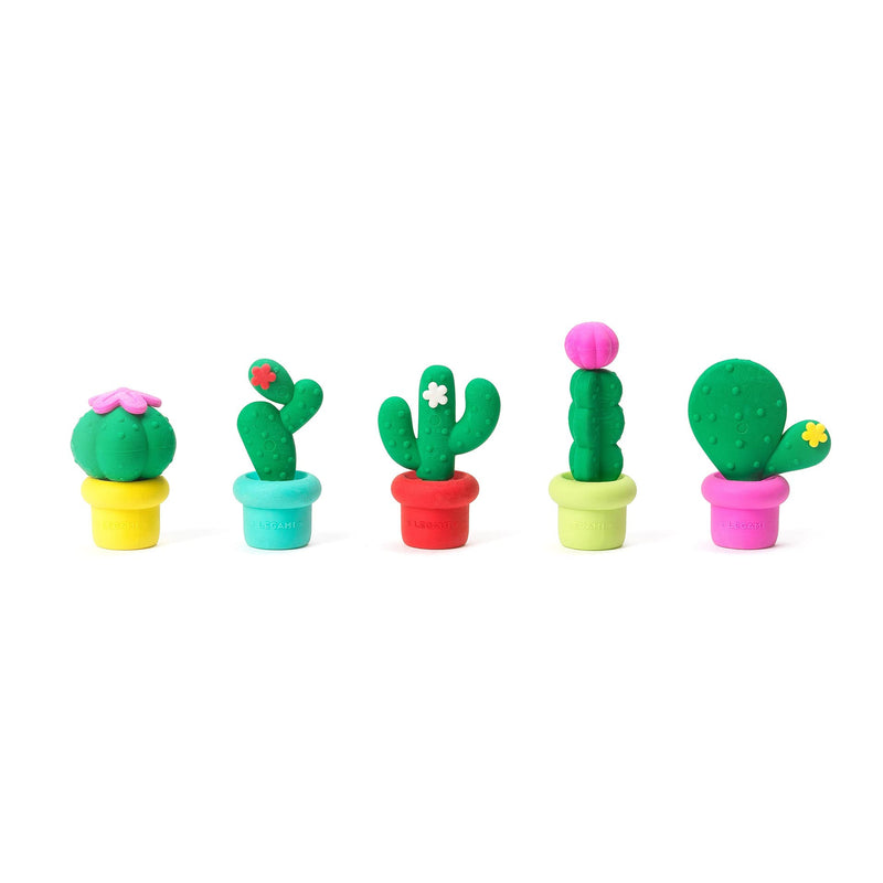 Legami - Set of 5 Scented Erasers, Strawberry Aroma, 3x5 cm, Succulent-Shaped Erasers, Resistant, CE0002