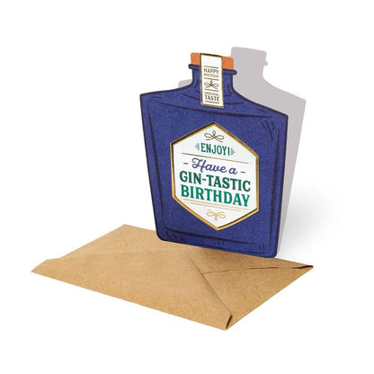 fcp Varzi Stationery Selection Birthday Greeting Card - Geneva Bottle Shape Having a Gin-Tastic Birthday