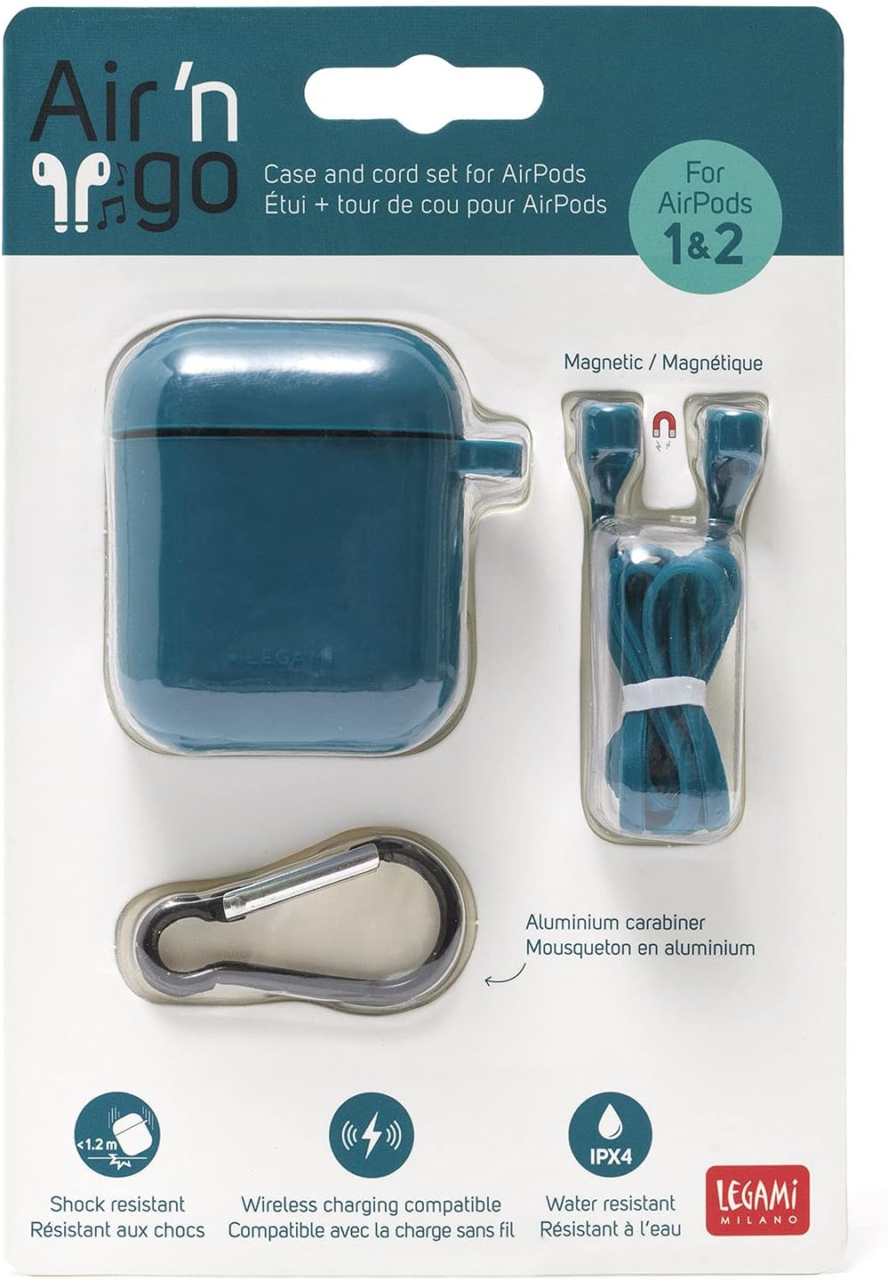 Legami Kit Airpod 1-2 Case  - Petrol Blue