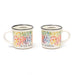 Legami - Espresso for Two, 2 New Bone China Porcelain Coffee Cups, Capacity 50 ml, After Rain, Dishwasher Safe, Microwave Safe