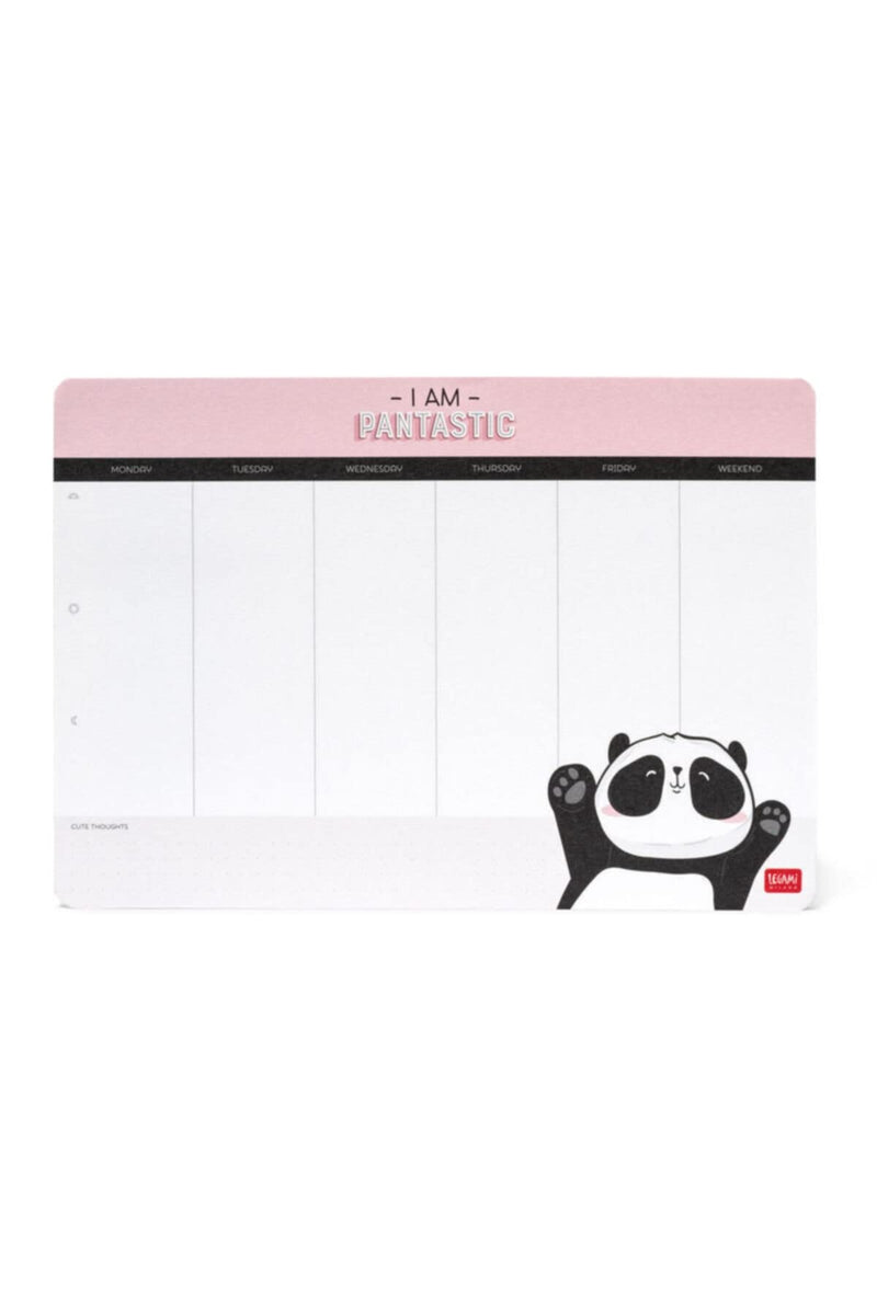 Legami - Muismat van papier en notitieblok, 25 x 17 cm, 55 afneembare vellen, FSC-gecertificeerd papier, Made in Italy, Panda
