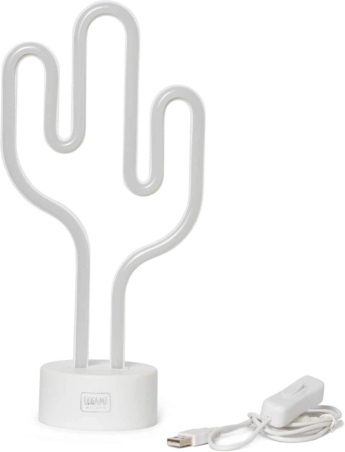 Legami - Neon Effect Led Lamp, It's a Sign, H 23 cm, Cactus Theme, Dual Power, USB Cable (Included) or Batteries (not included), Table Lamp, Multicolor Light, LL0001