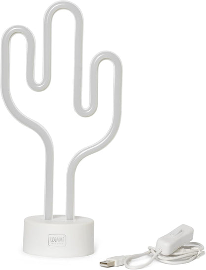 Legami - Neon Effect Led Lamp, It's a Sign, H 23 cm, Cactus Theme, Dual Power, USB Cable (Included) or Batteries (not included), Table Lamp, Multicolor Light, LL0001