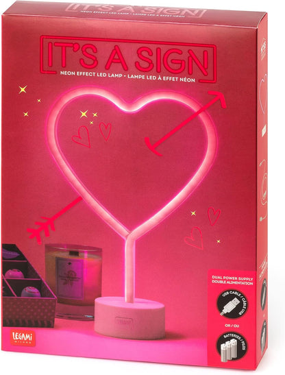 It's a Sign - Heart, Neon Effect LED Lamp