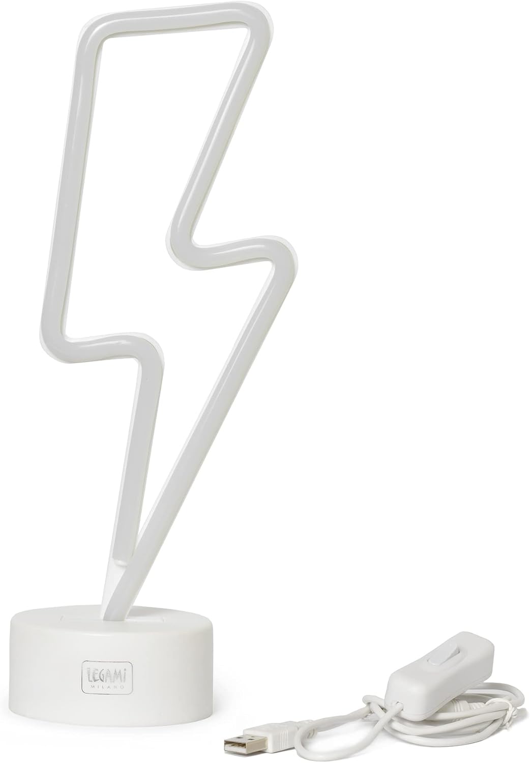 Legami - Neon Effect Led Lamp, It's a Sign, H 31cm, Flash Theme, Dual Power, USB Cable (Included) or Batteries (not Included), Table Lamp, Multicolor Light