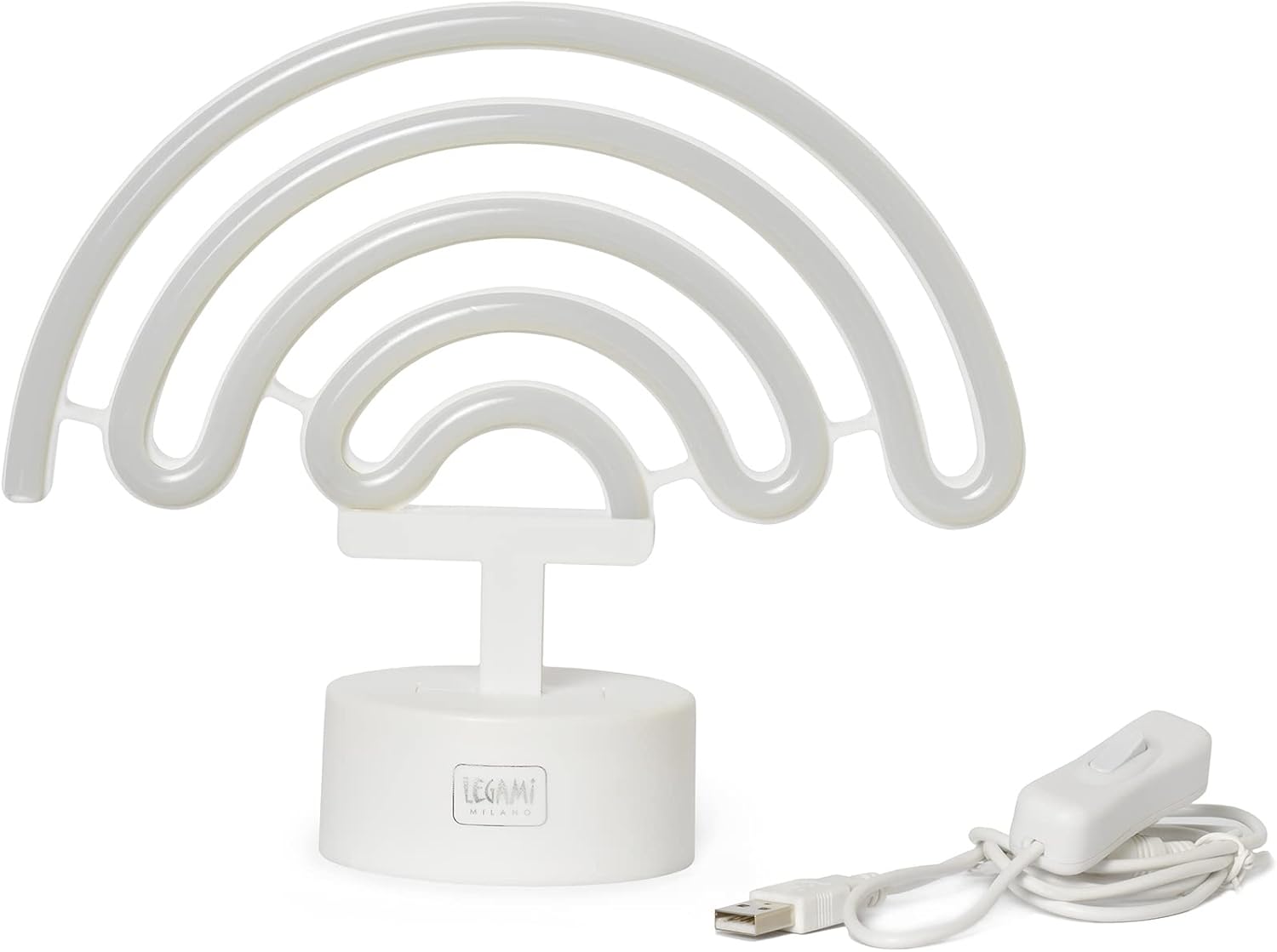 Legami - Neon Effect Led Lamp, It's a Sign, H 19 cm, Rainbow Theme, Dual Power, USB Cable (Included) or Batteries (not included), Table Lamp, Multicolor Light