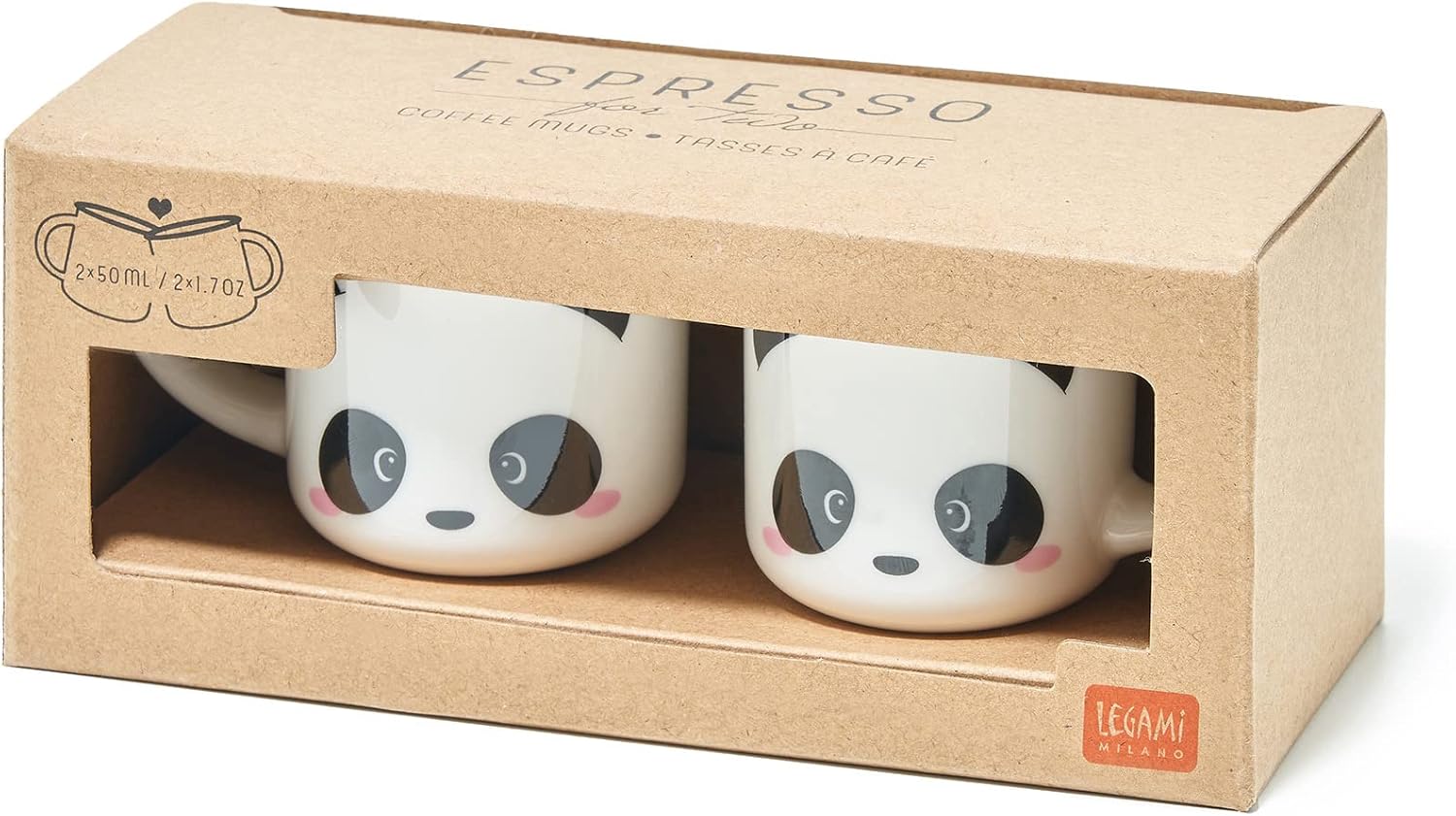 Legami Links Coffee Cups, Multi-Colour, 5.5 x 5.5 x 5 cm Panda 5.5x5.5x5 cm multi-coloured