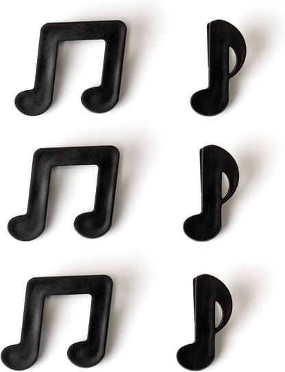 Legami - Set di 6 Clip Chiudi Pacco, per Chiudere le Confezioni, 5,5x5 cm, Tema Musical note