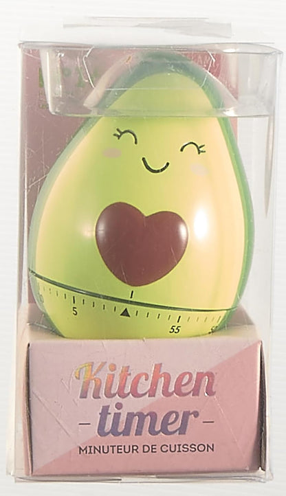 Legami Kitchen Timer, Manually Adjustable, 60 Minutes, Battery-Free, Dia 6 cm, Avocado Theme