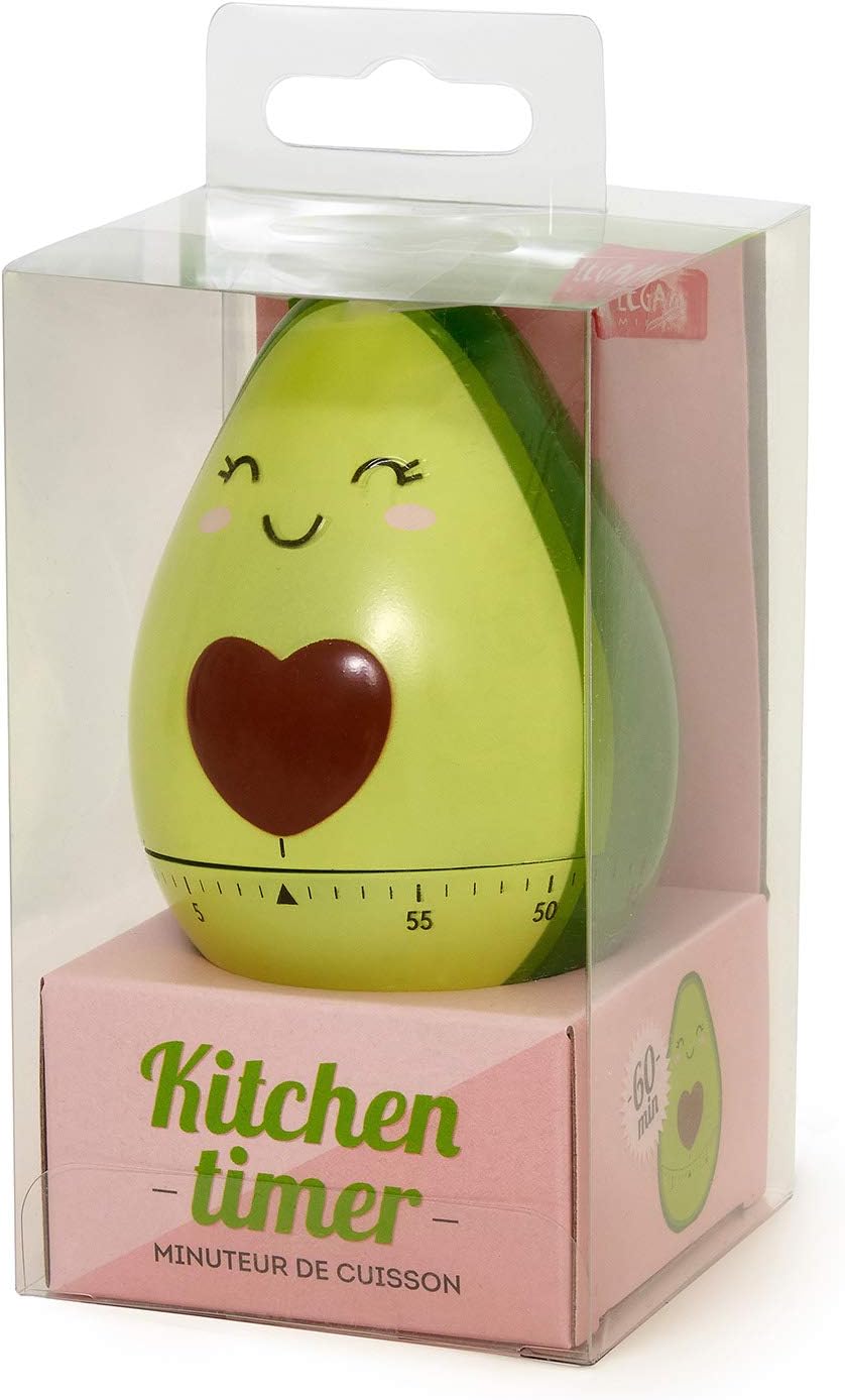 Legami Kitchen Timer, Manually Adjustable, 60 Minutes, Battery-Free, Dia 6 cm, Avocado Theme