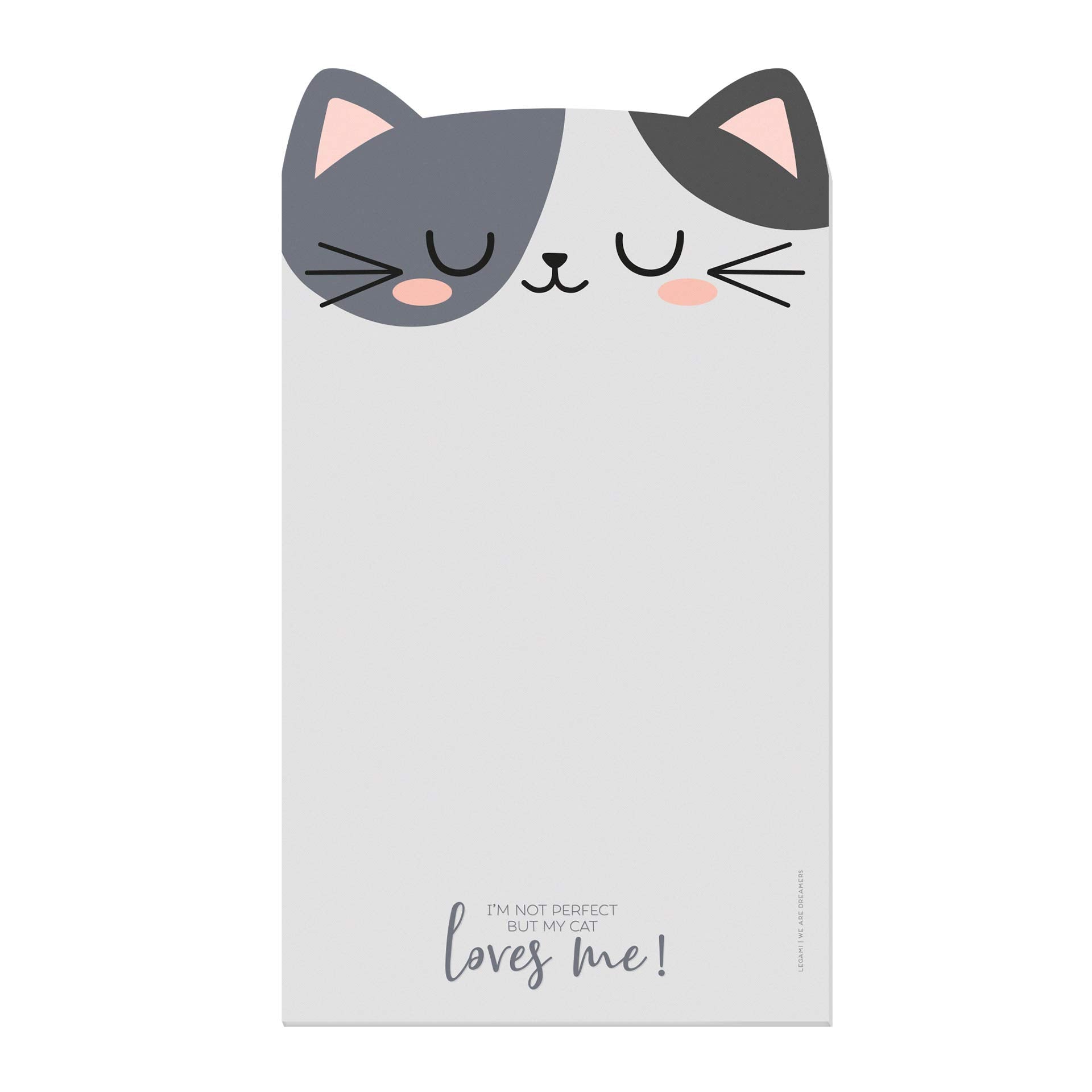 Legami Paper Thoughts Notepad with 70 Detachable Sheets, White (Kitty), 19 x 11 cm