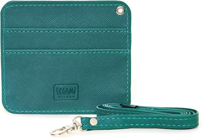 Legami Unisex_Adult Porta Badge Travel Accessory-Envelope Card Holder, Blue Petrol, Medium