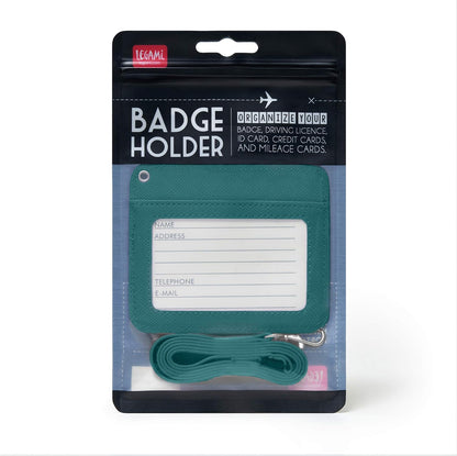 Legami Unisex_Adult Porta Badge Travel Accessory-Envelope Card Holder, Blue Petrol, Medium