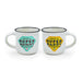 Legami - Espresso for Two, 2 New Bone China Porcelain Coffee Cups, Capacity 50 ml, Mum and Dad, Dishwasher Safe, Microwave Safe
