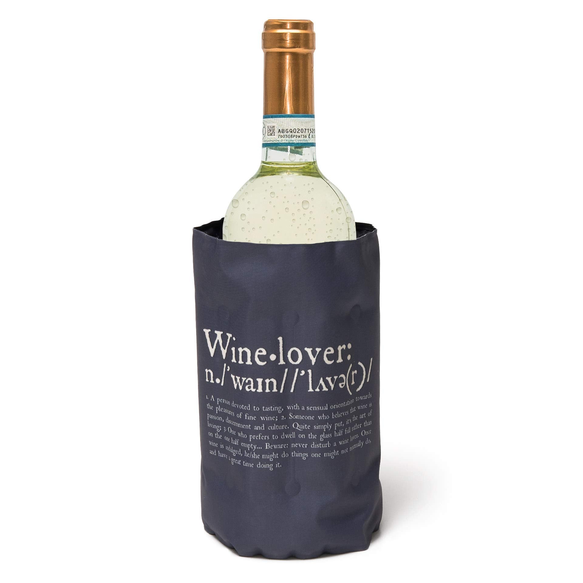 Legami - Cooling Sleeve for Bottles, Bottle Cooler, 36x18 cm, made of Polyester, Keeps Bottles Cool for up to an Hour and a Half, After 2 Hours in the Freezer it's Ready to Use - Wine Lover Theme