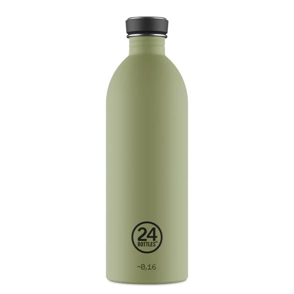 24Bottles Urban Water Bottle 1 L, Water Bottle 100% Sealed Lid, Environmentally Friendly Stainless Steel Drinking Bottle, Sports Water Bottle, Ultralight (Non-Thermal), Stone Sage