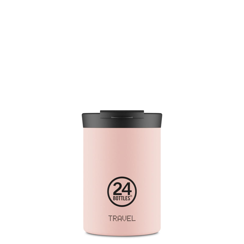 24Bottles Travel Tumbler - Thermal Coffee Mug, Tea, Drinks Stainless Steel 350 ml, Coffee Thermos 100% Airtight, Thermos 6hHot/24hCold, Thermal Bottle Ecological Mug Italian Design, Stone Dusty Pink
