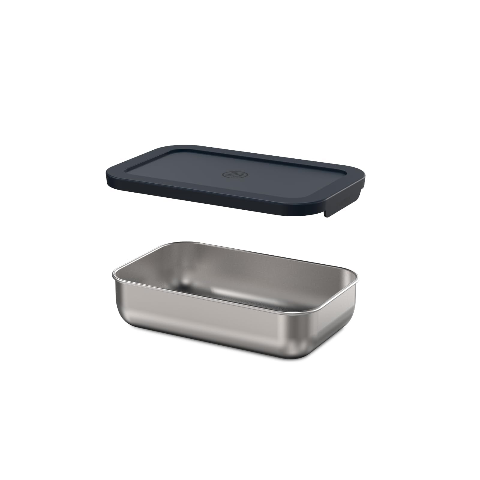 24BOTTLES - Stainless Steel Lunch Box 18.5 x 11.8 x 4.7 cm, Lunch Box for Lunch and Snacks for Office and School, Lunch Box with Silicone Closure, Space Saving Lunch Box