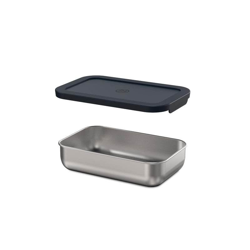 24BOTTLES - Stainless Steel Lunch Box 18.5 x 11.8 x 4.7 cm, Lunch Box for Lunch and Snacks for Office and School, Lunch Box with Silicone Closure, Space Saving Lunch Box