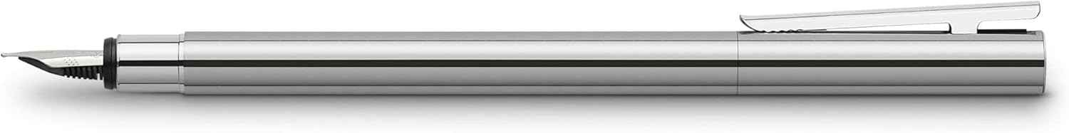 Faber-Castell Neo Slim 342002 Fountain Pen Stainless Steel Nib Width EF Shiny Silver