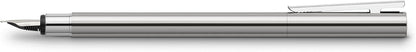 Faber-Castell Neo Slim 342002 Fountain Pen Stainless Steel Nib Width EF Shiny Silver