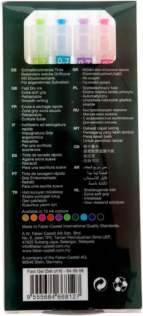 Faber-Castell Gel pen Fast Gel 0.7 wallet of 6